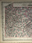 1870 Colton s Pennsylvania Original Antique Hand Coloured Map 28  X 17 