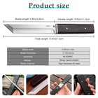 Tactical Hunting Knife Japanese Short Sword Katana Army D2 Steel Blade Sharp Us