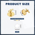 18mm Brass Blank Cufflink Kit-12pcs  silver Tone gold Tone gunmetal 