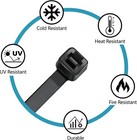 Zip Cable Ties Assorted Sizes 4    6    8    12     Heavy Duty Nylon Black Uv Resistant