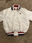 Vintage Anheuser Busch White Nylon Bomber Jacket Stitched Eagle Logo