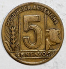 1943 Argentina 5 Centavos Liberty -foreign Coin 17mm