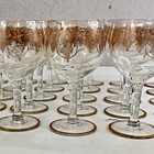 Vintage Gold Brandy Glasses Set Of 29 Grapevine Mid-century Modern