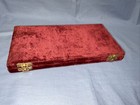 19c Antique Medical Apothecary Scales Weights In Red Box Marked India   brc 