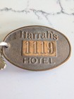 Vintage Harrah s Hotel Room 1119 Brass Keychain Reno Nevada Collectible 