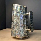 Vtg Alpaca Silver Abalone Inlay Pitcher Mexico Mcm Hollywood Regency Lux Decor