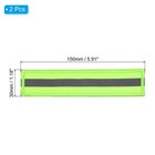 2pcs 1x6  Reflective Patch Hook And Loop Fastener Night Safety Appliques Green