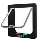Small S Size 4 Way Safe Lockable Cat Door Pet Dog Brush Flap Screen Locking