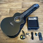 Black 41  Acoustic Electric Guitar   15w Amp Beginner Package     Cutaway Jumbo