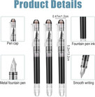 6 Pack Disposable Fountain Pens  Black Pens Fine Point Nib Pen