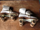 Vintage Roller Skates W case Chicago Wood Wheels Goodyear Welt Garrs Luggage