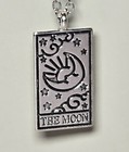 The Moon Tarot Card Silver Plated Pendant Necklace On 20  Chain Wicca Witch 
