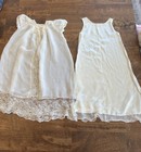 Lot Of Vintage Baby Clothing Linen Christening Gown Dress Bonnet Lace Ruffle