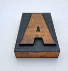 Antique Letterpress Wood Type Letter A Wooden Printing Block
