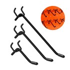 60 Pack  2 4 6 Inch Black Metal Peg Hooks For 1 4  Pegboard Wall Hook