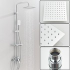Wall Mounted 8  Rainfall Shower System Shower Faucet Mixer Shower Tap Combo Set