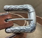 Vtg Old Western American Engraved Sterling Silver 3 Pc Ranger   Belt Buckle Set