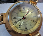 Vintage Brass Wall Clock Ship s Time Quartz Port Hole Maritime Nautical India