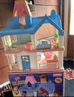 Vintage W Box 1991 Playskool Victorian Dollhouse Huge Lot Dolls Figures Accs