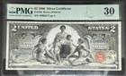 1896  2 Educational Silver Certificate Pmg Vf- Very Fine 30