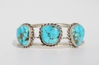 Vintage Navajo Native American Indian Sterling Silver Turquoise Bracelet