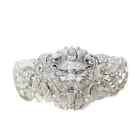 2 90ct Round Cut Real Moissanite Lion Head Engagement Ring 14k White Gold Plated