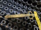 Rare Vintage Victorian Ornate Bronze Brass Sewing Embroidery Scissors W sleeve