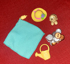 Fisher Price Loving Family Baby Blanket  Hat  Pots Pans  Dog Dollhouse Accessory