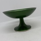 Vintage Mcm Emalox Norway Anodized Enamel Green Footed Pedestal Candy Dish Bowl