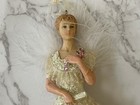 Vtg Christmas Tree Ornament Victorian Woman W  Cream Dress