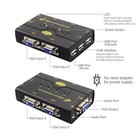 4 Port Vga Kvm Switch With Usb Hub And Audio Support Wireless Keyboard Mouse