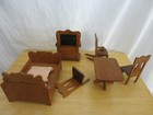 Lot Of 8 Antique Dollhouse Furniture Bed Dresser Rocker Table Chairs Repair