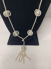 Vintage Rope Necklace Of Faux Blue Pearls Wrapped In White Faux Pearl Rings