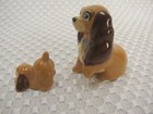Miniature Hagen Renaker Disney Porcelain Lady And The Tramp Dog And 3  Puppies