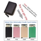 Rfid Credit Card Holder Wallet leather Zipper Card Case Wallet For Women Man