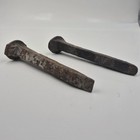 Two Antique Railroad Track Spikes Ties Rusty Cast Iron 6  Magic Conjure