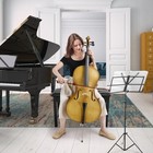 4 4 Full Size Matte Golden Basswood Cello Set With Bag bow bridge rosin