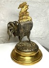    rare  Antique Victorian 1890s James Deacan Silver Plate Rooster Inkwell 8 5      