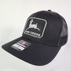 John Deere Black Hat Patch On Richardson 112 Adjustable Trucker