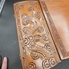Vtg Large Carved Wood Asian Oriental Japanese Jewelry Music Box Mirror Drawer