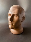 Head Male Face Model Mannequin Stand European Form Man Display Beige Plastic