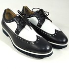 Pakerson          Women s Blue   White Leather Fashion Oxford Shoes