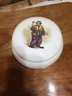 Vtg Porcelain Trinket Box Hand Painted Clown Holland Mold 5 5 