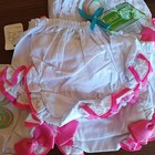 Mud Pie Initial Baby Girls Bloomers Letter G 0-6 Months Pink Green Ruffle Nwt
