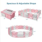 Topbuy 20-panel Baby Playpen Safety Yard Activity Center Educational Toys Pink