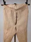 Antique 1850   s Men   s Linen Pants W Milk Glass Shoe Button Pockets