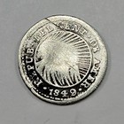 1849 Cr Costa Rica Silver 1 2 Real Lion Conterstamp Nice Detail Genuine  v47