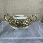 Antique Japanese Nippon Porcelain Sugar And Cream Set With Floral Gilt Accents