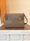 Nwt 903 Small Lee Radziwill Pebbled Shoulder Bag Leather Gray 24x18x8cm