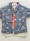 6t Mickey Mouse Kids  Denim Jacket With T Shirt Light Wash 2-piec Size 6t